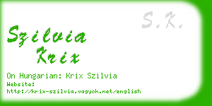 szilvia krix business card